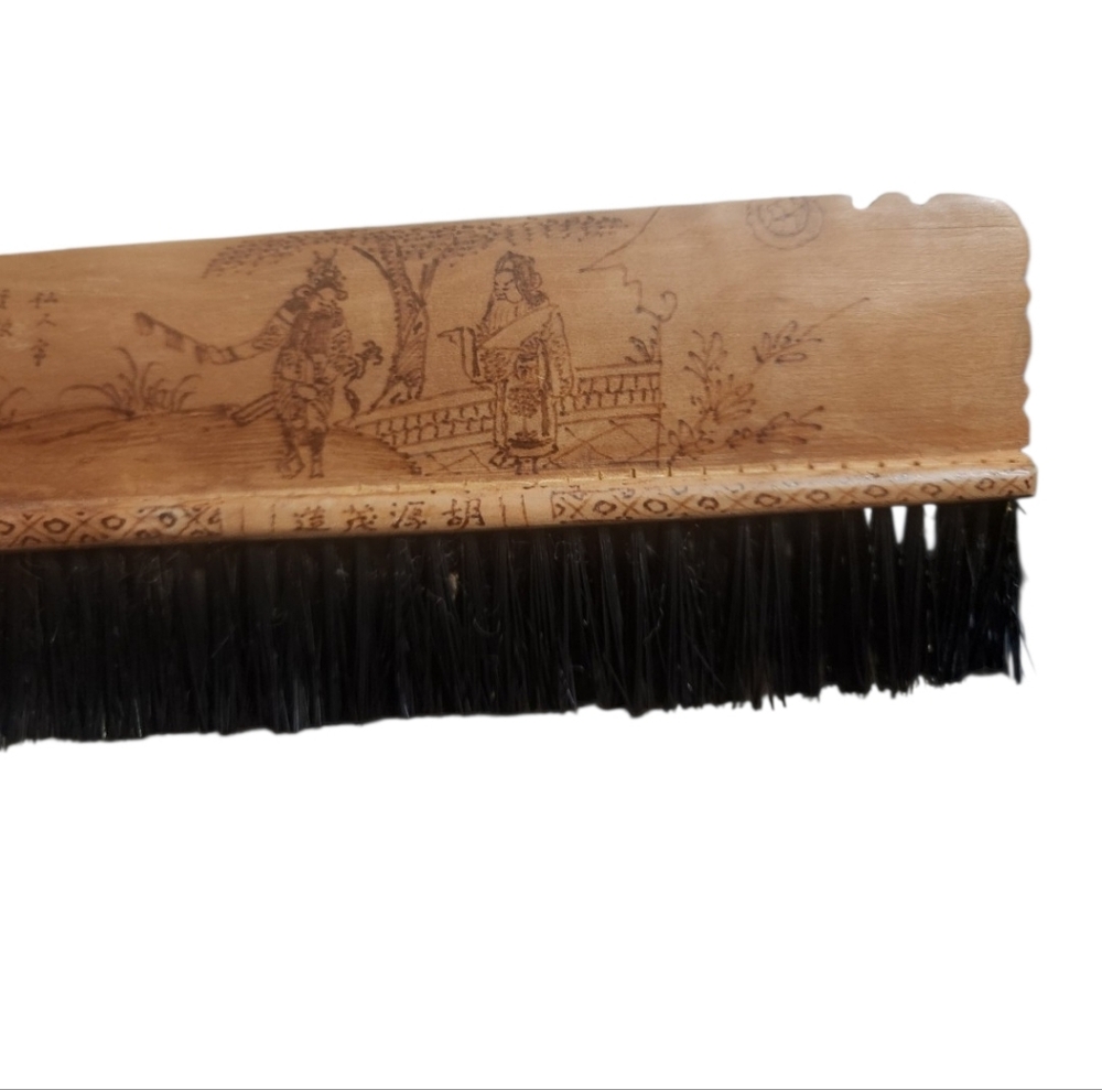 Handcrafted Wooden Brush with Black Bristles
